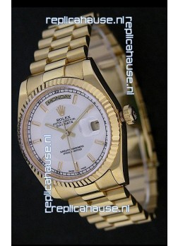 Rolex Day Date Just Japanese Replica Yellow Gold Watch 