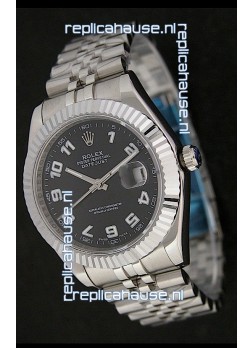 Rolex DateJust Japanese Replica Watch in White Arabic Hour Markers