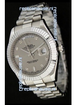 Rolex Oyster Perpetual Day Date Japanese Replica Watch in Grey Dial