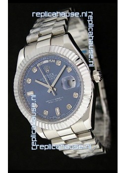 Rolex Oyster Perpetual Day Date Japanese Replica Watch in Dark Blue Dial