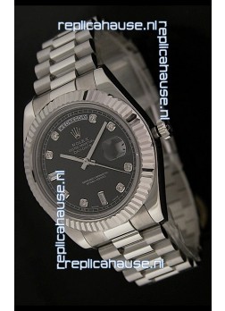 Rolex Oyster Perpetual Day Date Japanese Replica Watch in Black Dial