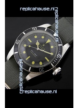Rolex Submariner Swiss Replica Watch in Domed Crystal Nylon Strap