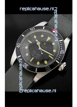 Rolex Submariner Swiss Replica Watch in Domed Crystal Green Nylon Strap