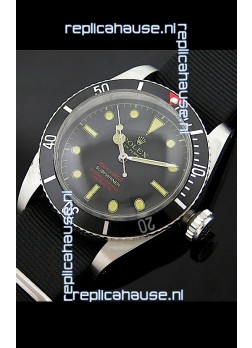 Rolex Submariner Swiss Replica Watch in Domed Crystal Black Nylon Strap
