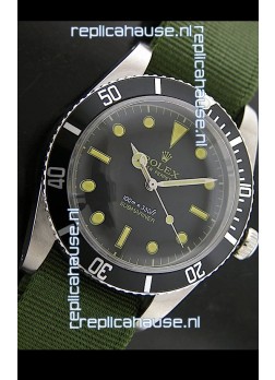 Rolex Submariner Swiss Replica Watch in Domed Crystal Green Nylon Strap