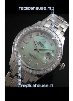 Rolex Oyster Perpetual Day Date Japanese Replica Watch in Green Mother of Pearl Dial 