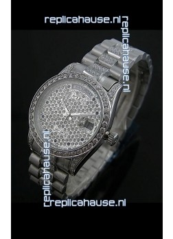 Rolex Day Date Japanese Automatic Replica Watch in Diamonds Dial