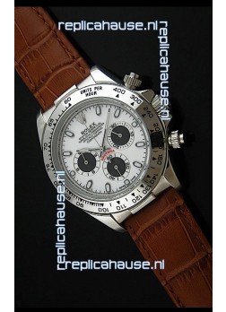 Rolex Daytona Japanese Replica Steel Watch in Black Subdials