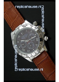 Rolex Daytona Japanese Replica Steel Watch in Grey Dial