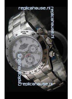 Rolex Daytona Japanese Replica Steel Watch in White Dial