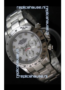 Rolex Daytona Japanese Replica Steel Watch in Diamond Hour Markers 