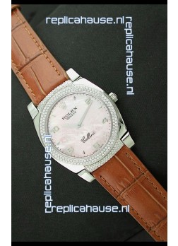 Rolex Cellini Japanese Replica Watch in Mother of Pearl Pink Dial
