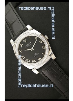 Rolex Cellini Japanese Replica Watch in Black Dial