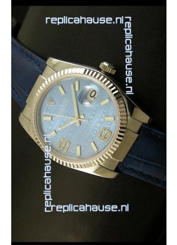 Rolex Replica Datejust Swiss Replica Watch - 37MM - Blue Dial/Strap