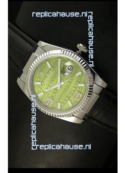 Rolex Replica Datejust Swiss Replica Watch - 37MM - Green Dial/Strap