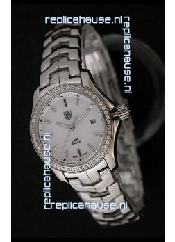 Tag Heuer Link Swiss Ladies Watch in Mother of Pearl White Dial