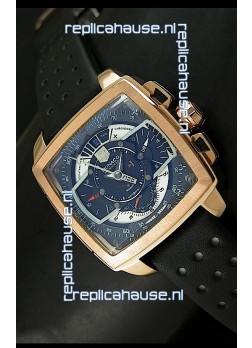 Tag Heuer Monaco Mikrograph Japanese Replica Rose Gold Watch 