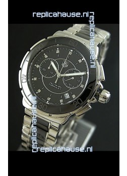 Tag Heuer Formula 1 Chronograph Swiss Replica Ceramic Ladies Watch in Black Bezel