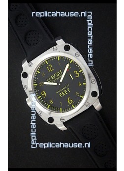 U-Boat Thousands of Feet Swiss Steel Automatic Watch in Yellow Markers