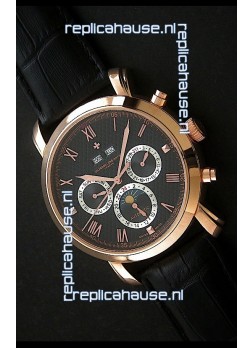 Vacheron Constantin Perpetual Calendar Japanese Watch in Black Dial