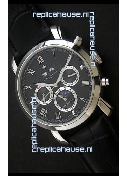 Vacheron Constantin Perpetual Calendar Japanese Watch in Black Dial