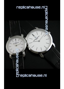 Vacheron Constantin Classical Couple Japanese Steel Watch in Leather Strap