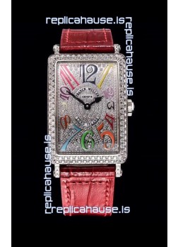 Franck Muller Long Island Color Dreams Ladies Swiss Watch in Pink Strap