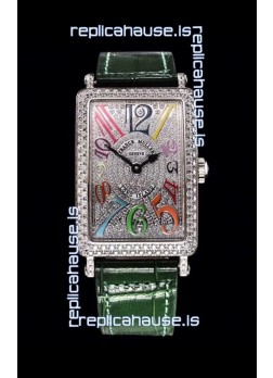 Franck Muller Long Island Color Dreams Ladies Swiss Watch in Green Strap