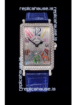Franck Muller Long Island Color Dreams Ladies Swiss Watch in Blue Strap