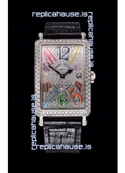 Franck Muller Long Island Color Dreams Ladies Swiss Watch in Black Strap
