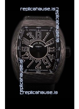 Franck Muller Vanguard Carbon Casing Black Indexes Swiss Watch