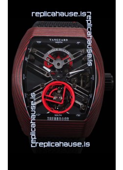 Franck Muller Vanguard Skeleton Tourbillon Red Carbon Swiss Replica Watch