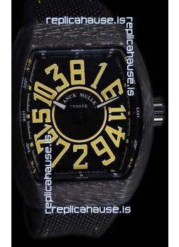 Franck Muller Vanguard Carbon Casing Black Indexes Swiss Watch