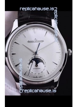 Jaeger LeCoultre Master Ultra Thin Moon Stainless Steel 1:1 Mirror Replica Watch 