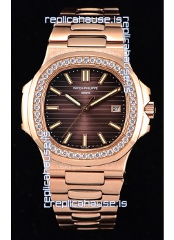 Patek Philippe Nautilus 5711/1R 1:1 Mirror Watch Rounded Diamonds Bezel