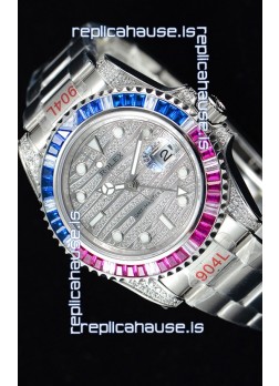 Rolex GMT Masters II Iced out Swiss watch with 904L Steel Case