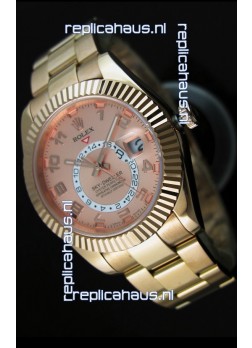 Rolex Sky-Dweller 18K Rose Gold Watch in Salmon Dial Arabic Numerals