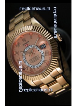 Rolex Sky-Dweller 18K Rose Gold Watch in Salmon Dial Roman Numerals