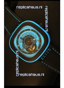 SevenFriday P-32 Black and Blue with Original Miyota 82S7 Movement - 1:1 Mirror Quality