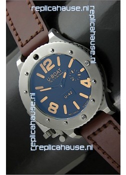 U Boat U-42 Diver Titanium Swiss Watch in Orange Markers