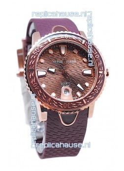 Ulysse Nardin Lady Diver Replica Watch in Gold Casing