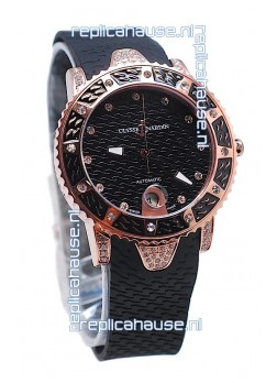 Ulysse Nardin Diver Pink Gold Watch in Black Dial