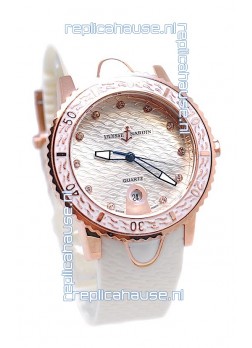 Ulysse Nardin Lady Diver Replica Watch in Pink Gold Casing