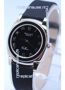 Rolex Cellini Cestello Ladies Swiss Black Watch in Roman Markers